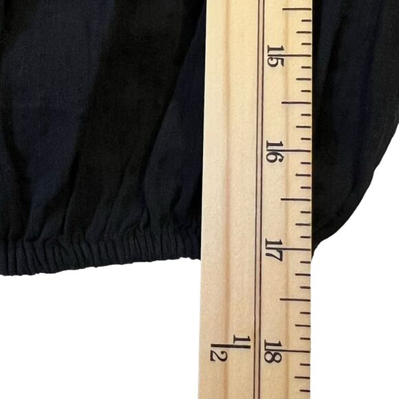 Circus NY by Sam Edelman Peasant Crop Top XS Black Cottagecore Coquette NWOT - Picture 7 of 9